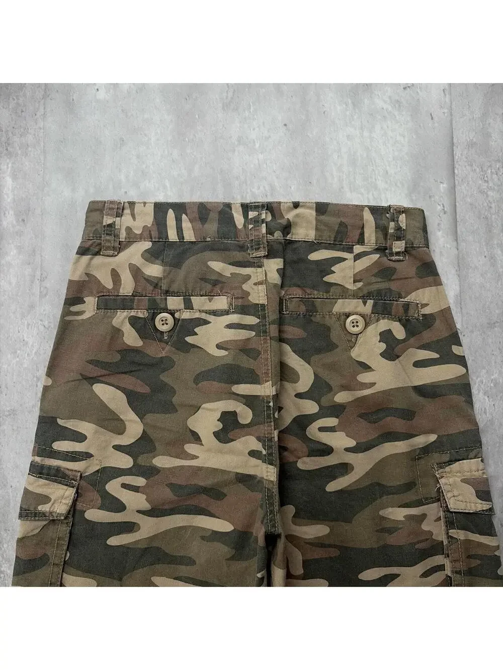 Y2K Camo Ring Of Fire Grunge Baggy Cargo Skater Shorts